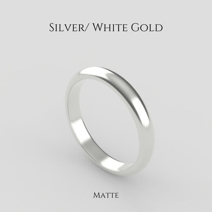 Classic Band Ring in SIlver/ White Gold with Matte Finish