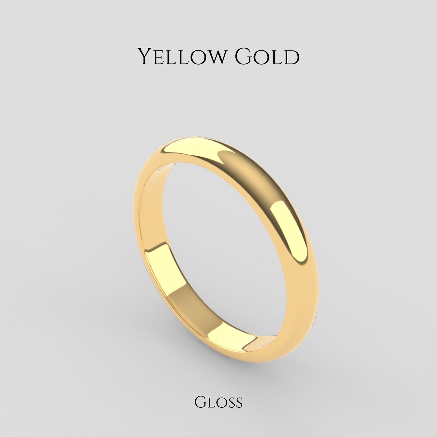 Classic Band Ring in Yellow Gold with Gloss Finish