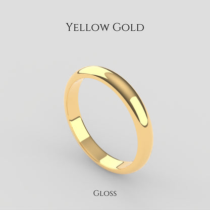 Classic Band Ring in Yellow Gold with Gloss Finish