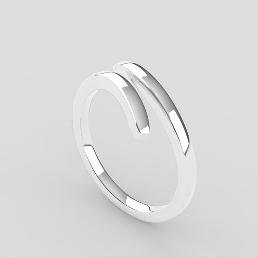 Crossover Ring in Silver/ White Gold