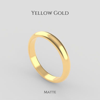 Classic Band Ring in Yellow Gold with Matte Finish