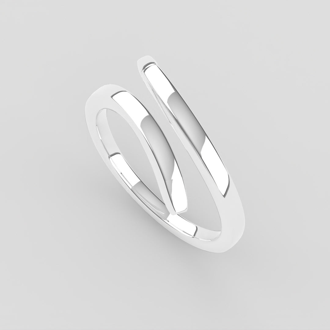 Crossover Ring in Silver/ White Gold