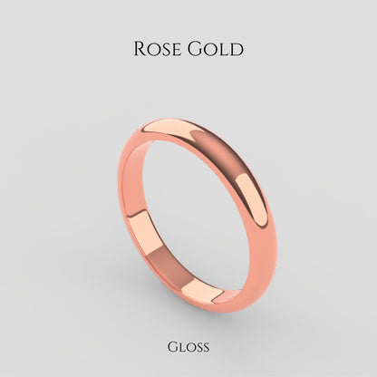 Classic Band Ring in Rose Gold with Gloss Finish