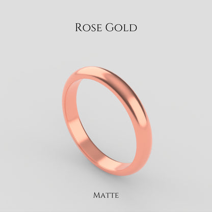 Classic Band Ring in Rose Gold with Matte Finish