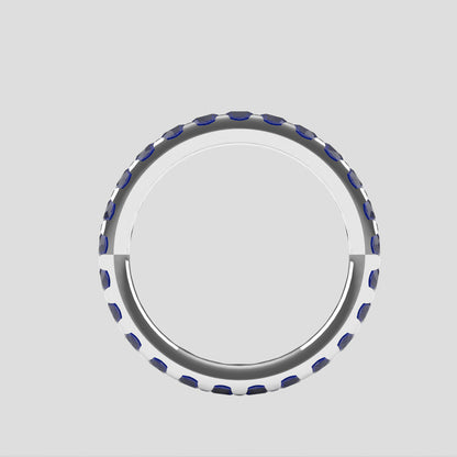 Blue Sapphire Eternity Ring/Band Front View