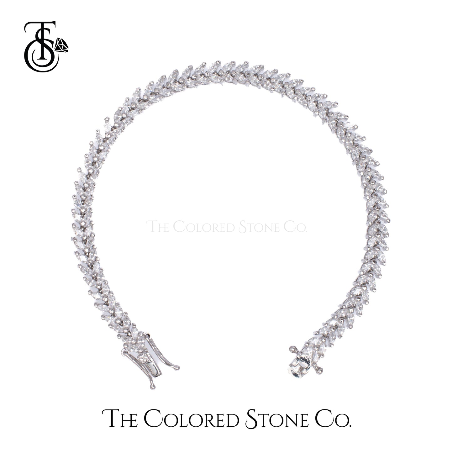 Chevroné Bracelet - Tennis Bracelet - American Diamond