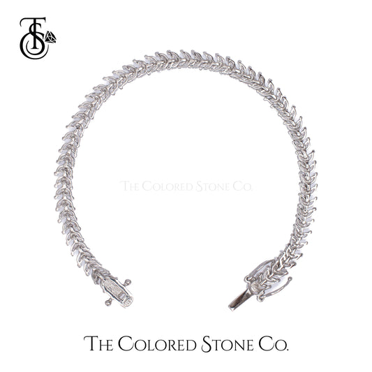 Chevroné Bracelet - Tennis Bracelet - American Diamond