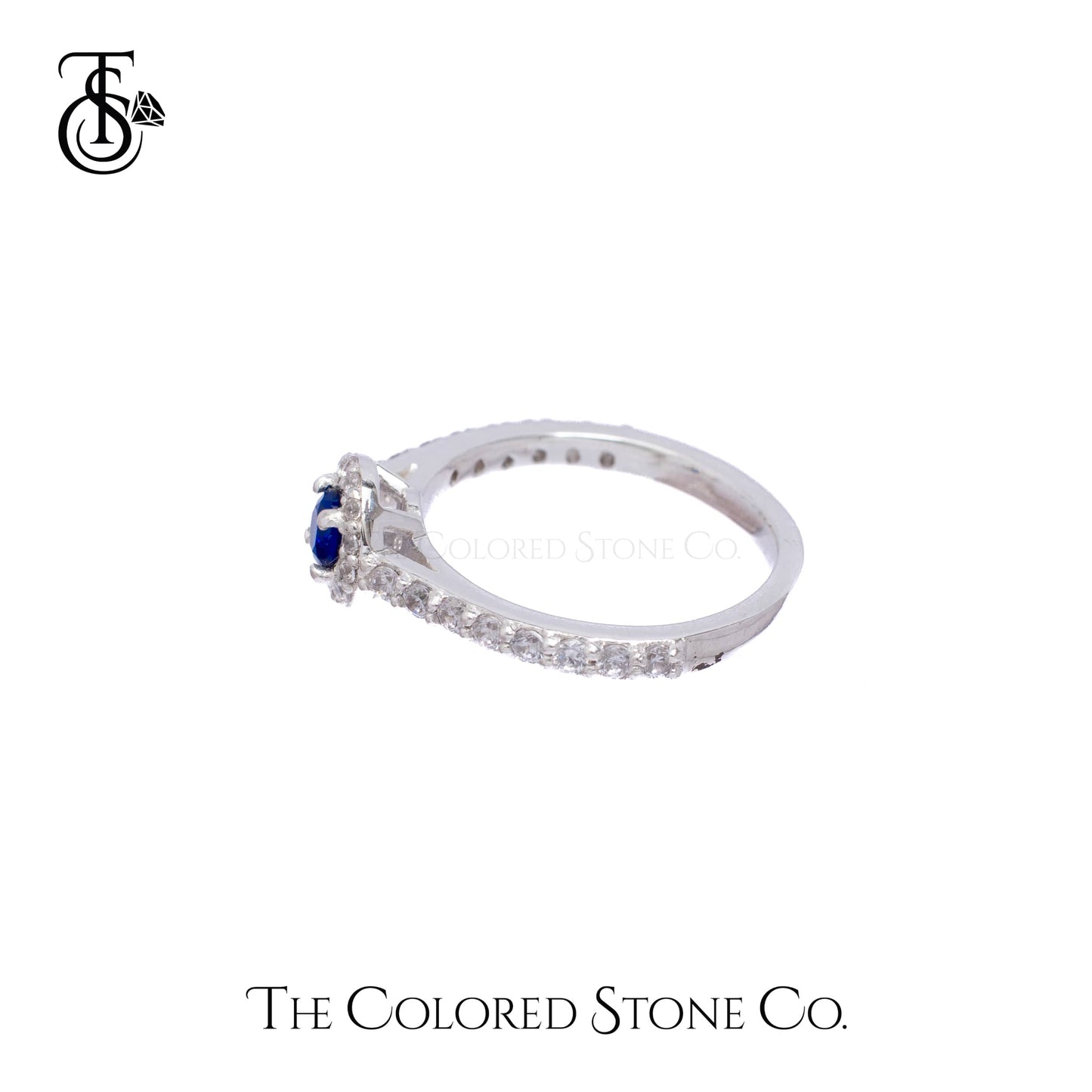 Hay-lo Ring- Lab Sapphire & American Diamond (CZ)