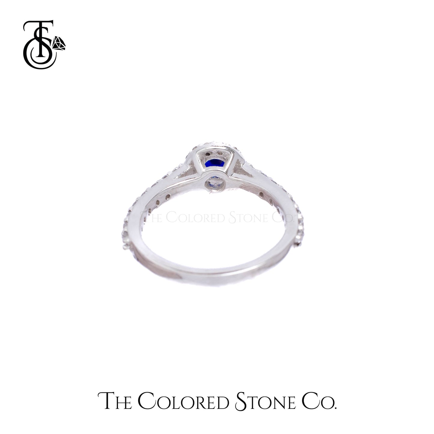 Hay-lo Ring- Lab Sapphire & American Diamond (CZ)