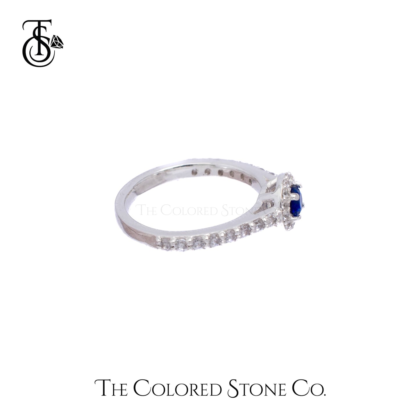 Hay-lo Ring- Lab Sapphire & American Diamond (CZ)