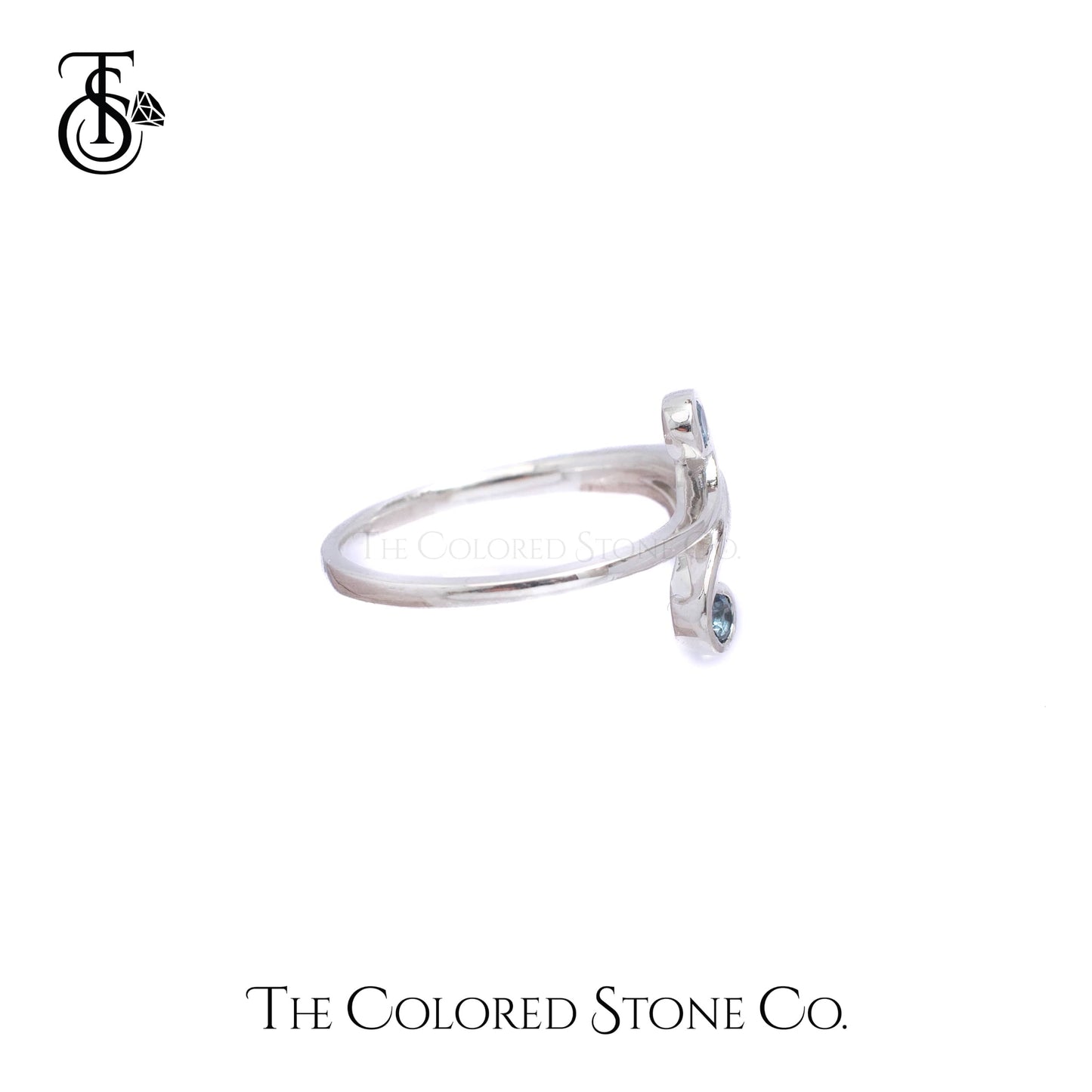 Celestial Swirls Ring- Natural Blue Topaz