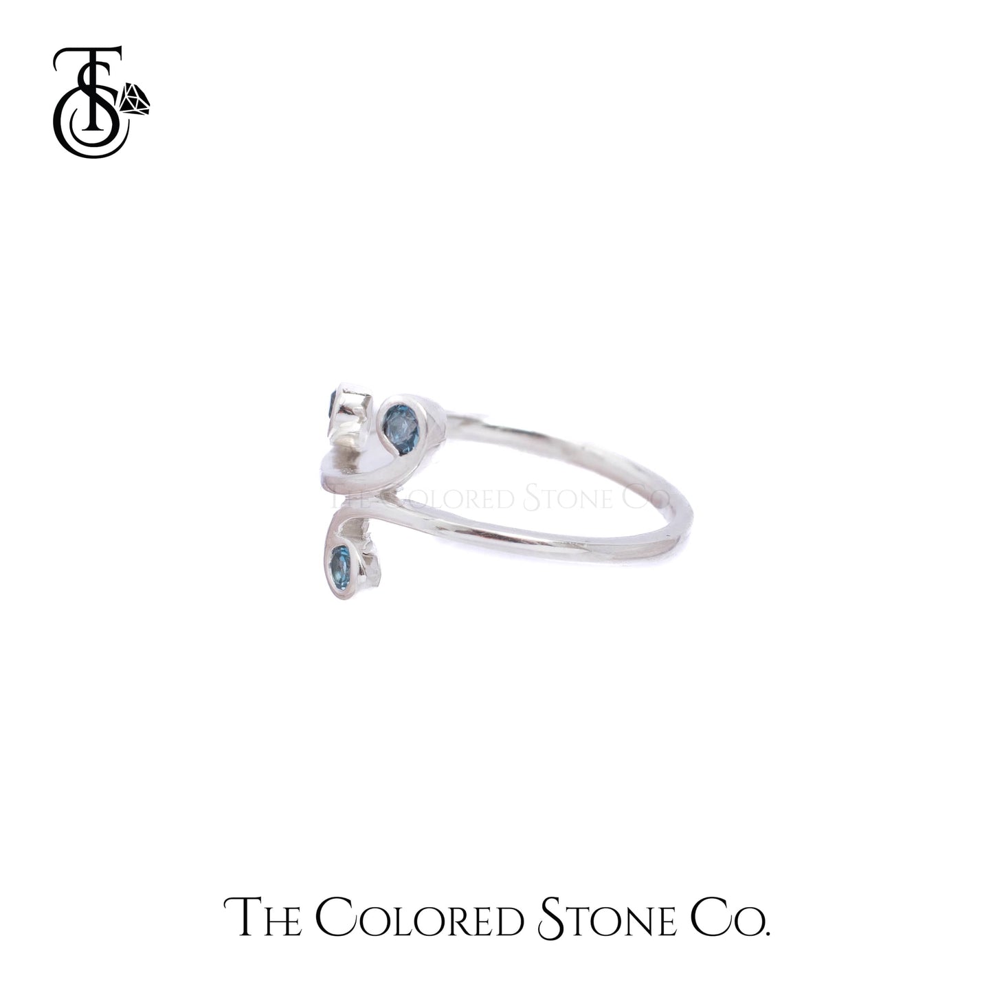 Celestial Swirls Ring- Natural Blue Topaz