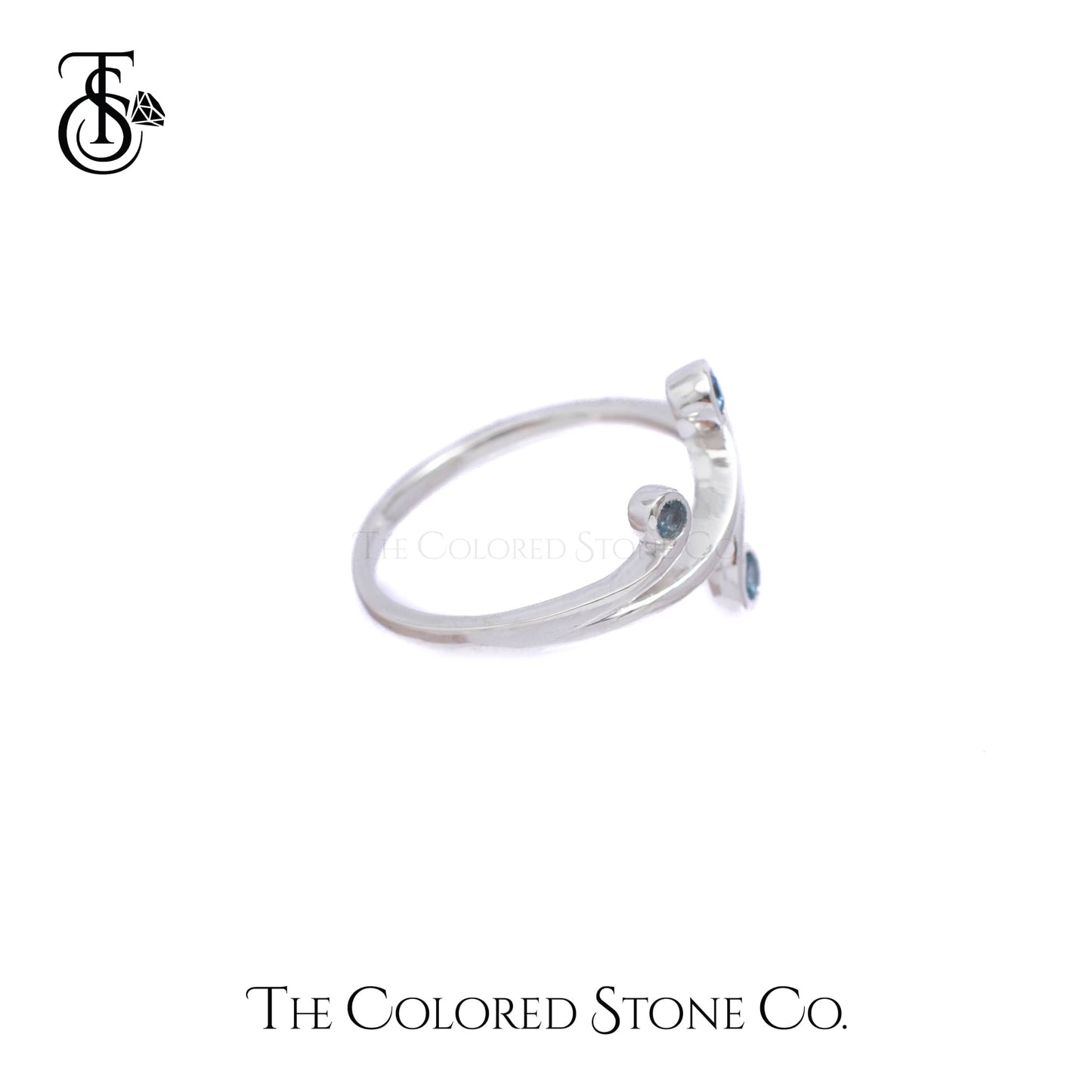 Celestial Swirls Ring- Natural Blue Topaz