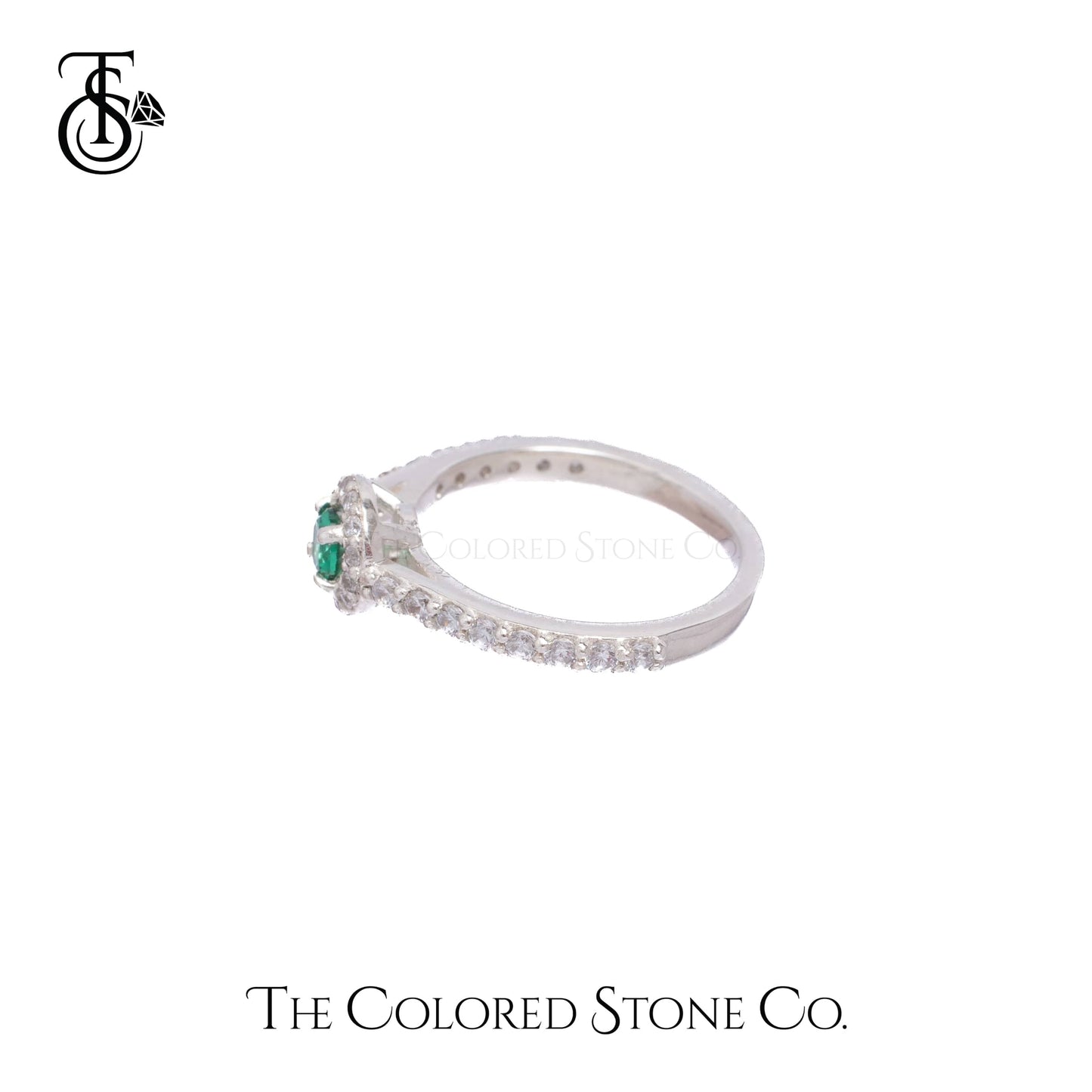Hay-lo Ring- Lab Emerald & American Diamond (CZ)