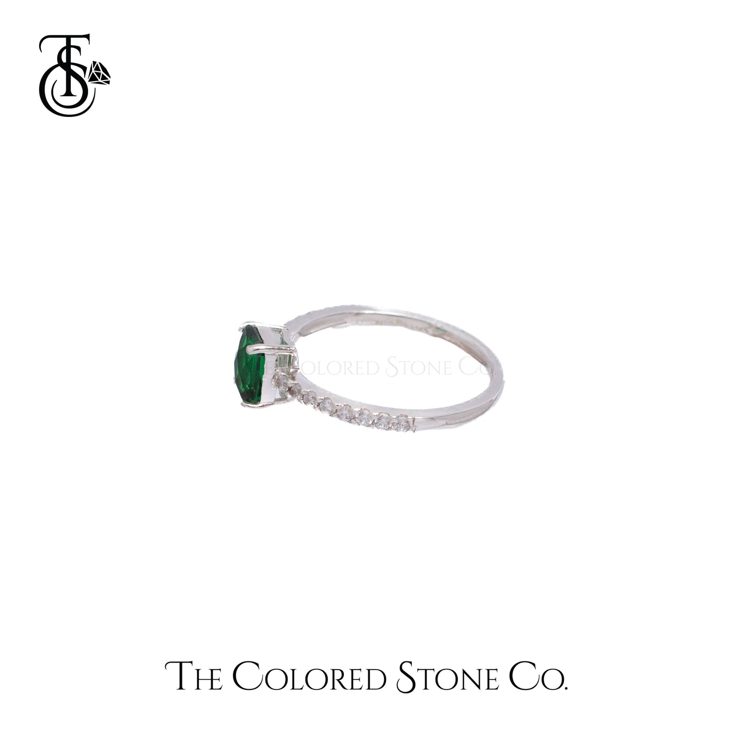 Simplicity Ring - Lab Emerald Checkerboard Cut