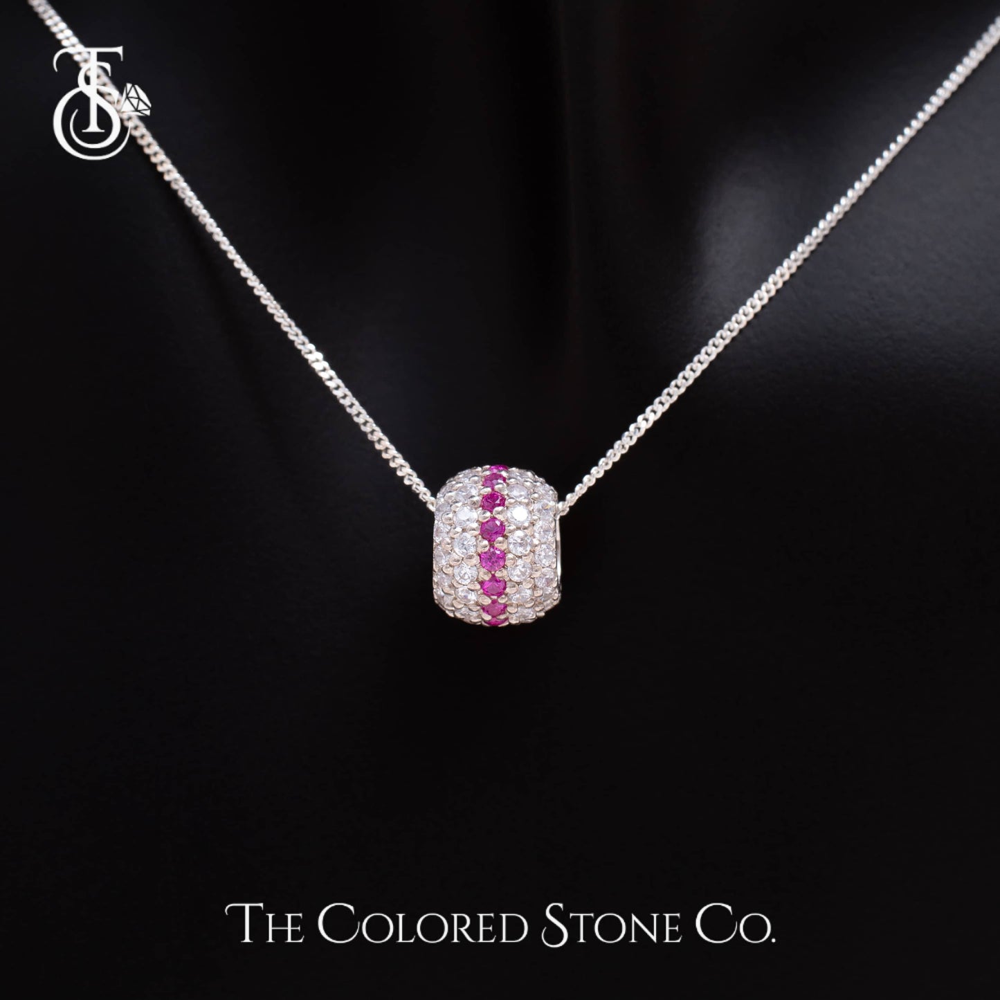 Mini Echo Pendant - Lab Ruby & American Diamond