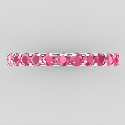Pink Sapphire Eternity Ring/Band Top View