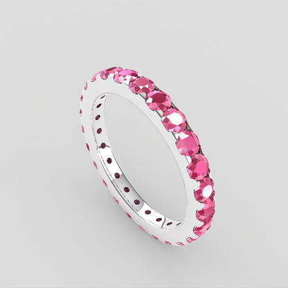 Pink Sapphire Eternity Ring/Band