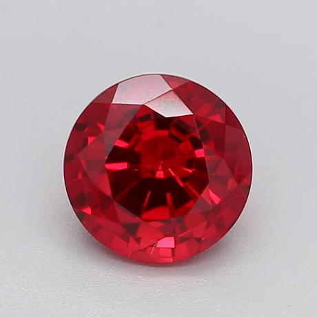 Round Lab Grown Ruby (Pigeon's Blood Red Color) Front VIew