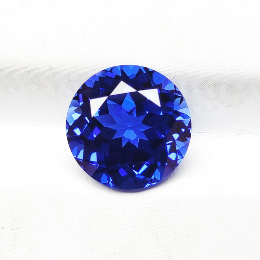Round Royal Blue Lab Grown Sapphire Top View