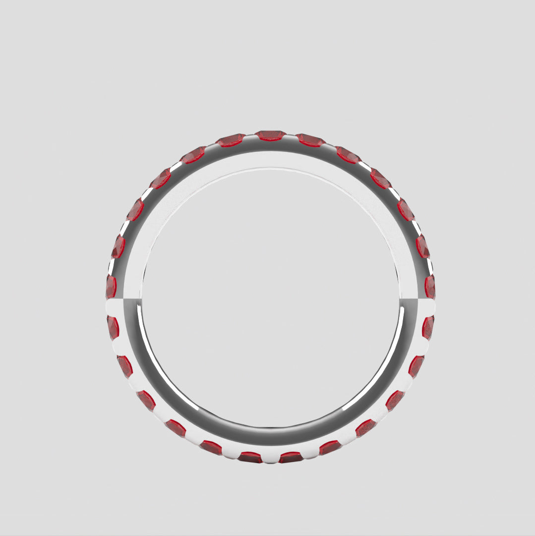 Ruby Eternity Ring/Band Front VIew