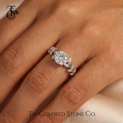 Laurel Ring - Nature-Inspired Lab Grown Diamond Engagement Ring | 18K Gold