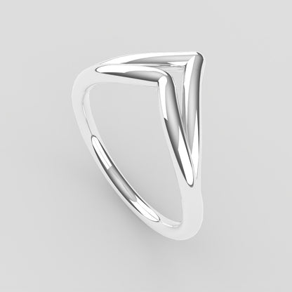Twin Peaks Ring in Silver/ White Gold