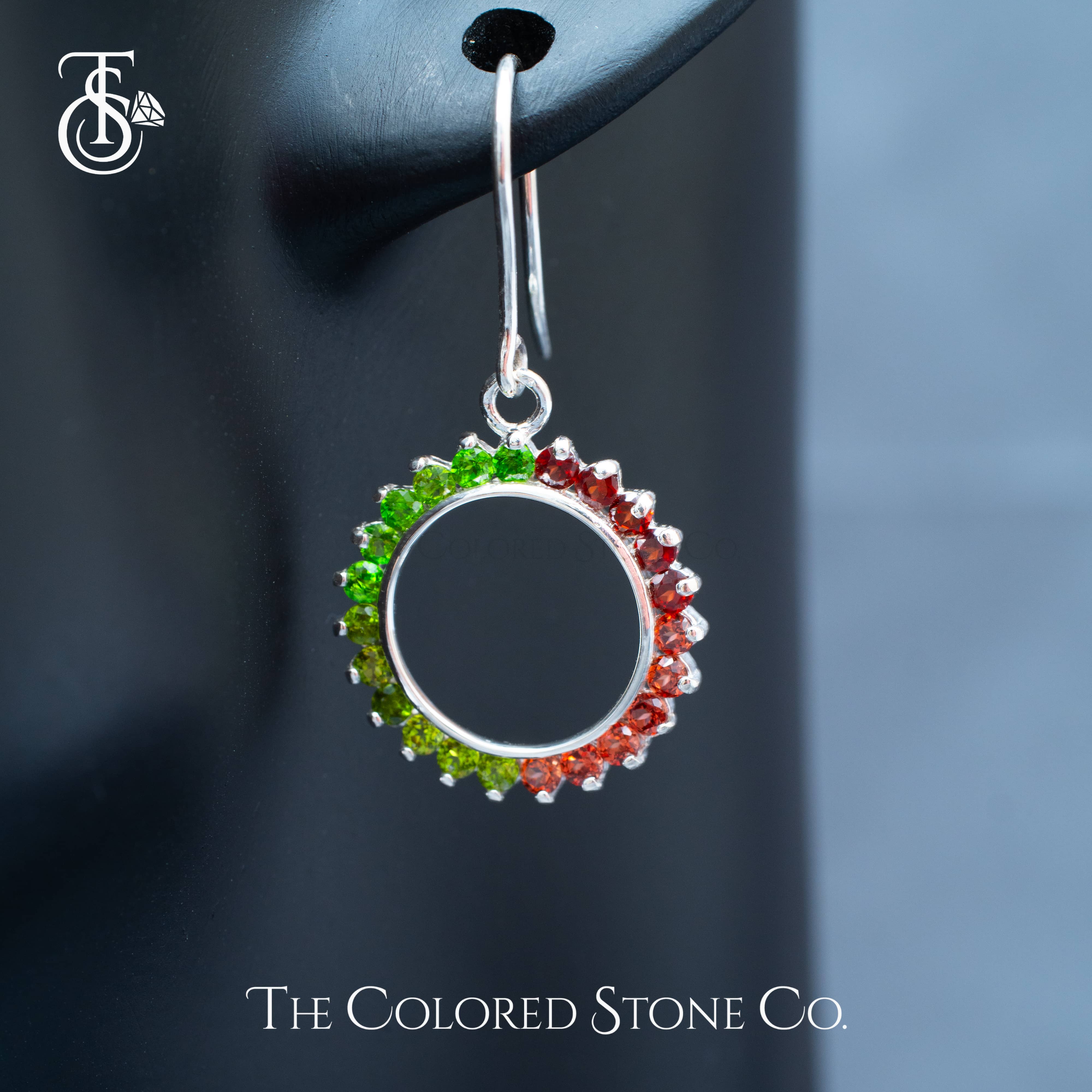 Hoopies Hanging Earrings - Natural Garnets – The Colored Stone Co.