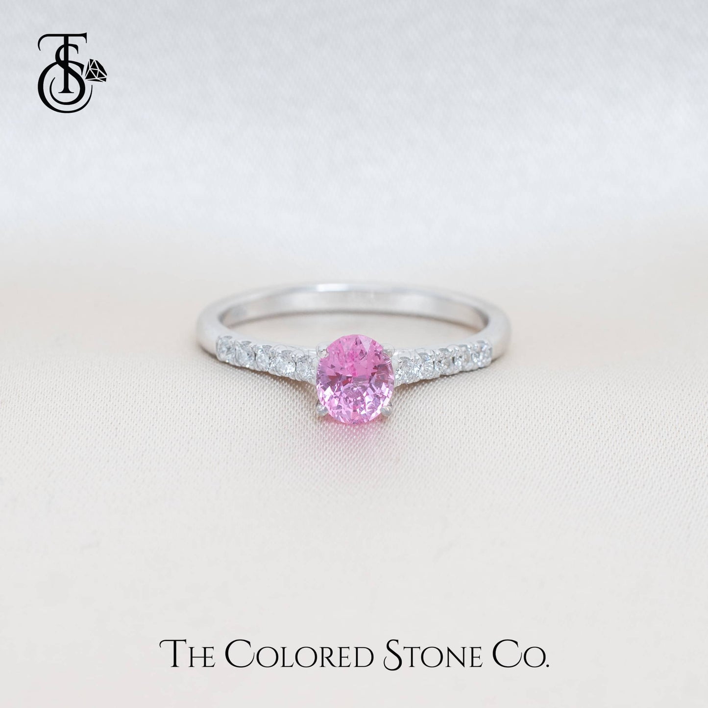 Blush Ring - 18K WG - Natural Pink Sapphire