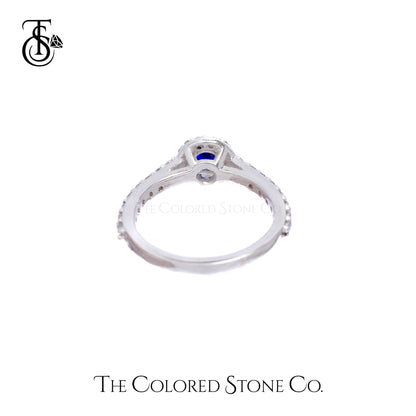 Hay-lo Ring- Lab Sapphire & American Diamond (CZ)