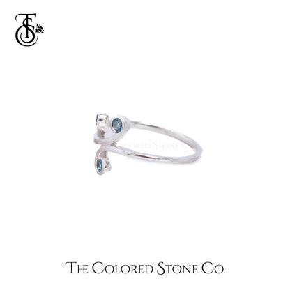 Celestial Swirls Ring- Natural Blue Topaz