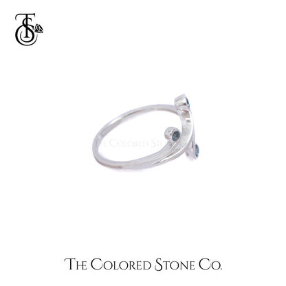 Celestial Swirls Ring- Natural Blue Topaz