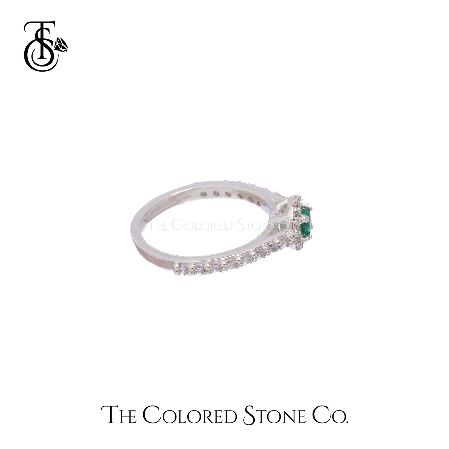 Hay-lo Ring- Lab Emerald & American Diamond (CZ)