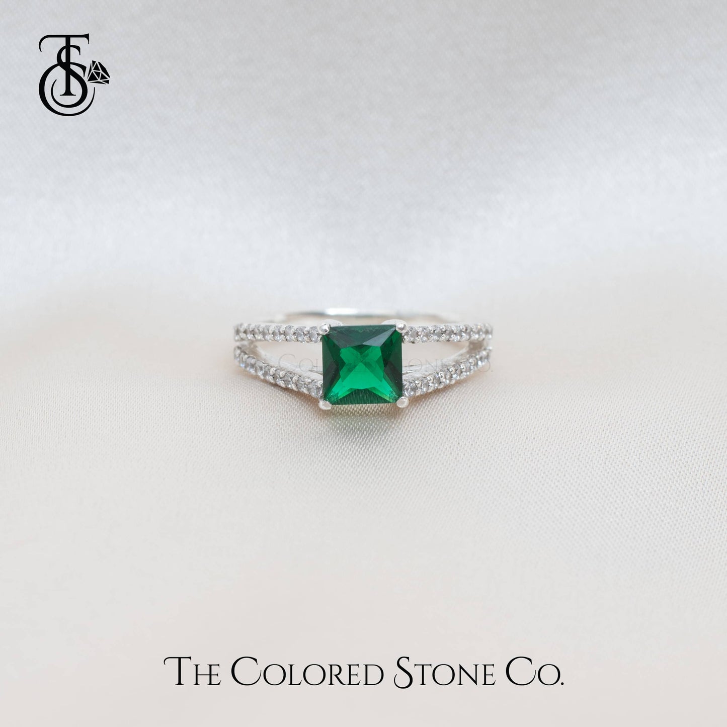 Cosmic Ring - Emerald Green CZ