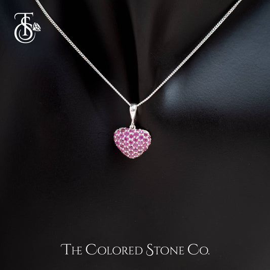 Heartbeats Pendant- Mini (Lab Ruby)