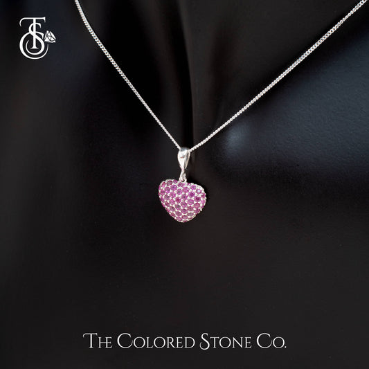 Heartbeats Pendant- Mini (Lab Ruby)