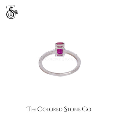 Simplicity Ring - Lab Ruby Checkerboard Cut