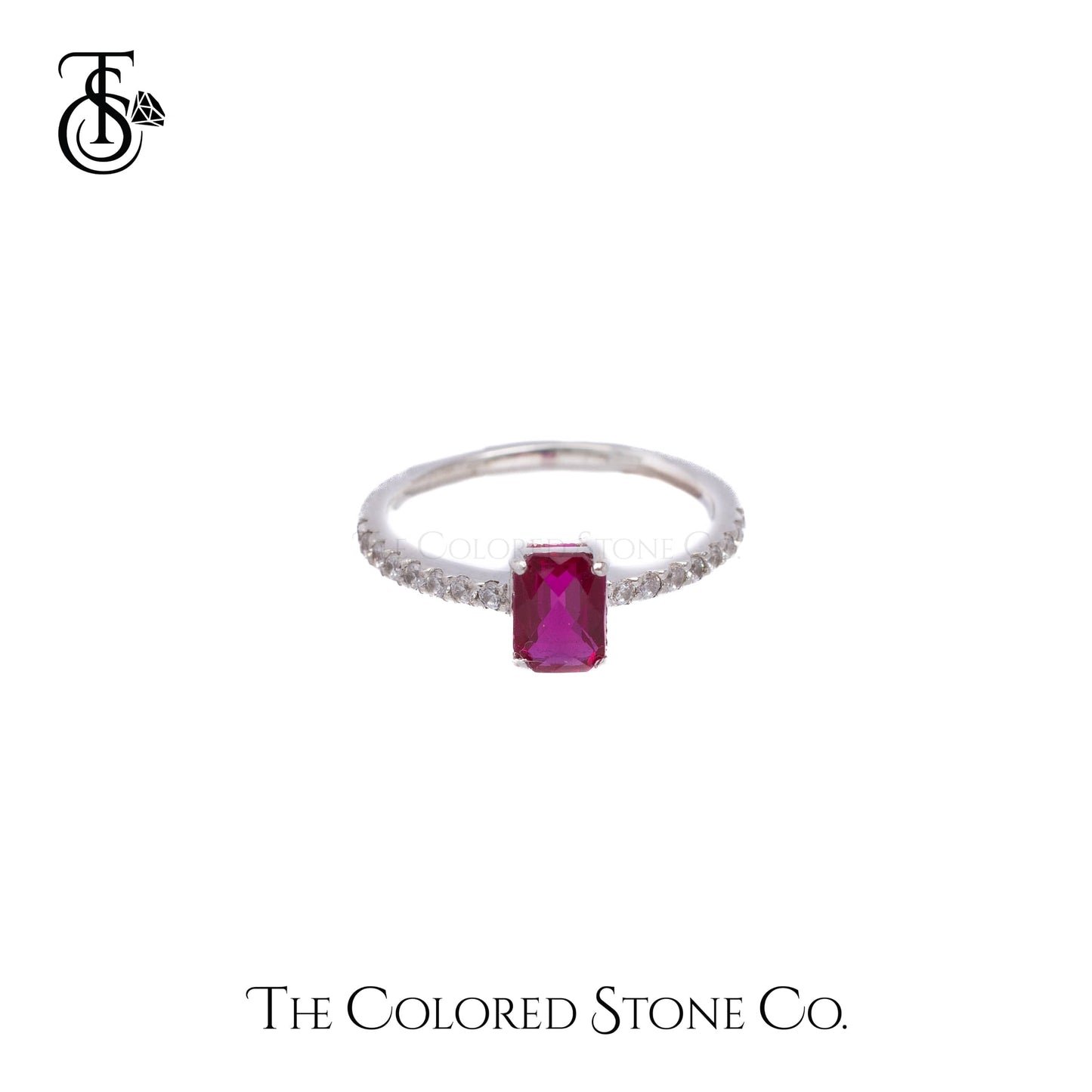 Simplicity Ring - Lab Ruby Checkerboard Cut