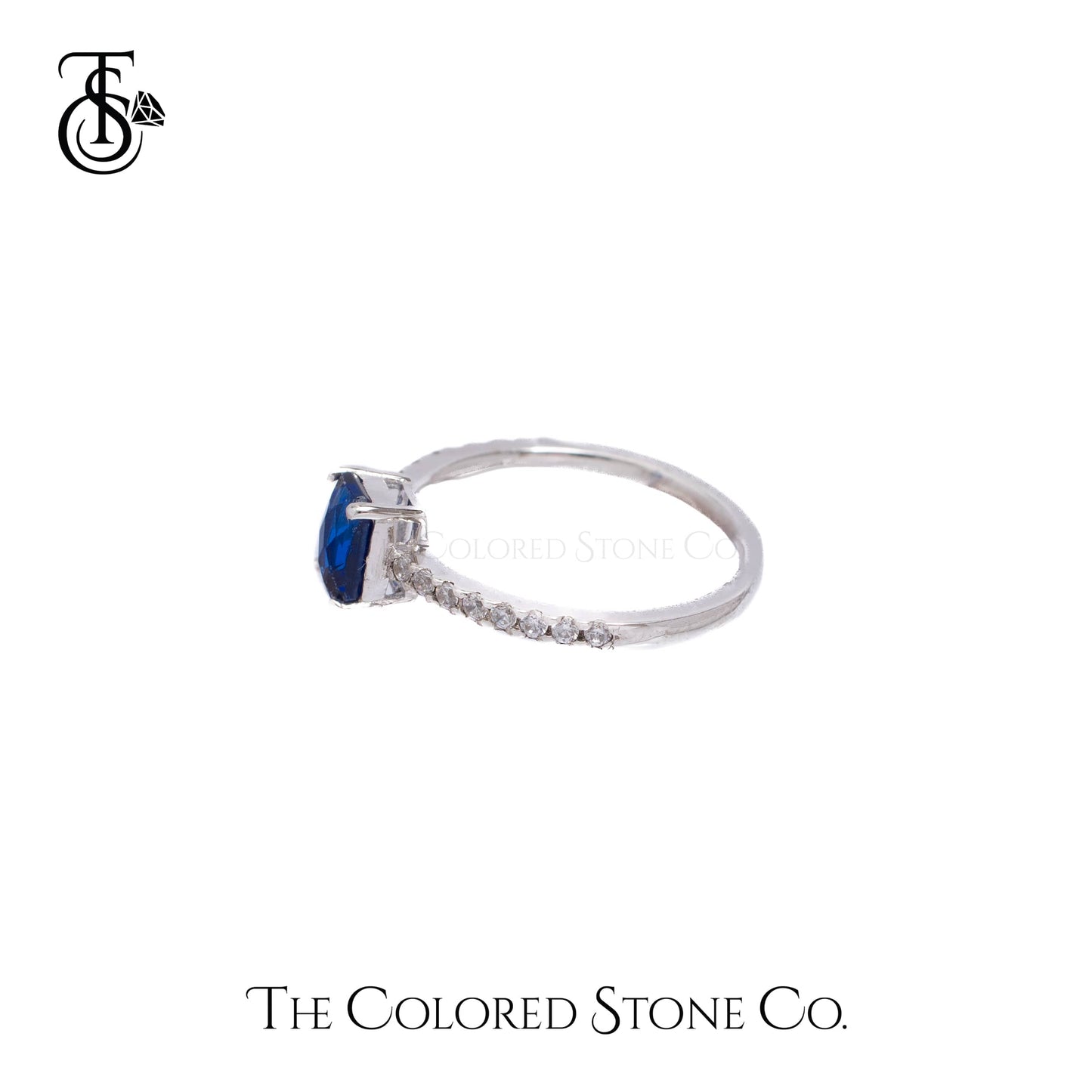 Simplicity Ring - Lab Sapphire Checkerboard Cut