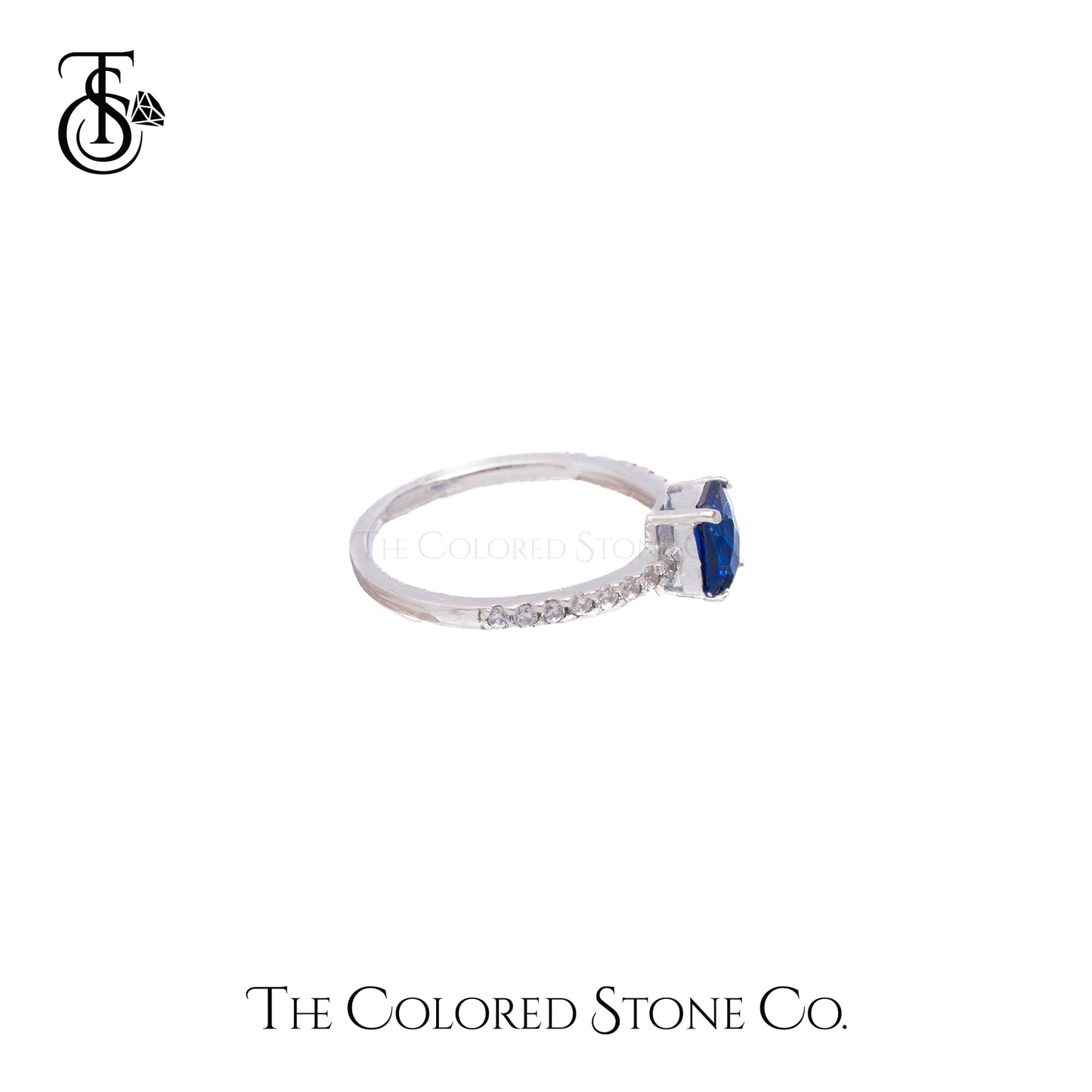 Simplicity Ring - Lab Sapphire Checkerboard Cut
