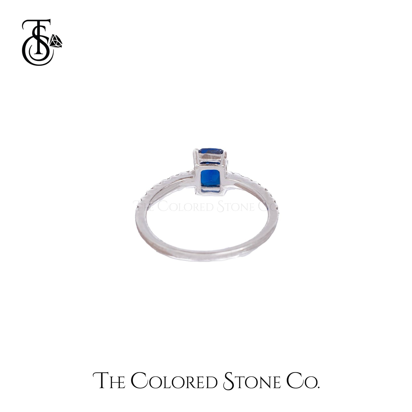 Simplicity Ring - Lab Sapphire Checkerboard Cut
