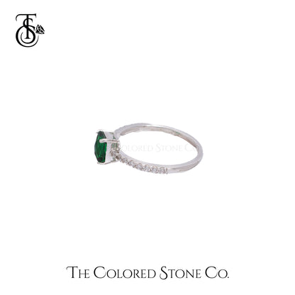 Simplicity Ring - Lab Emerald Checkerboard Cut