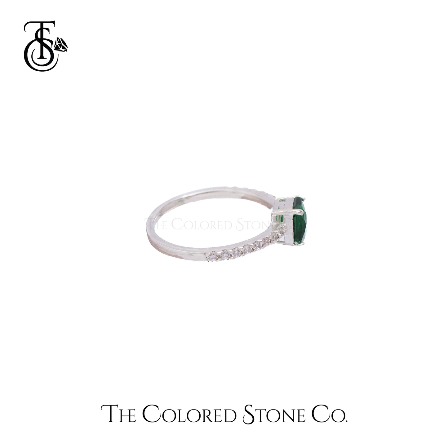 Simplicity Ring - Lab Emerald Checkerboard Cut