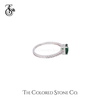 Simplicity Ring - Lab Emerald Checkerboard Cut
