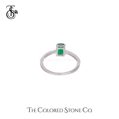 Simplicity Ring - Lab Emerald Checkerboard Cut