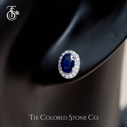 Eden Earrings - Natural Blue Sapphire (Glass Filled)