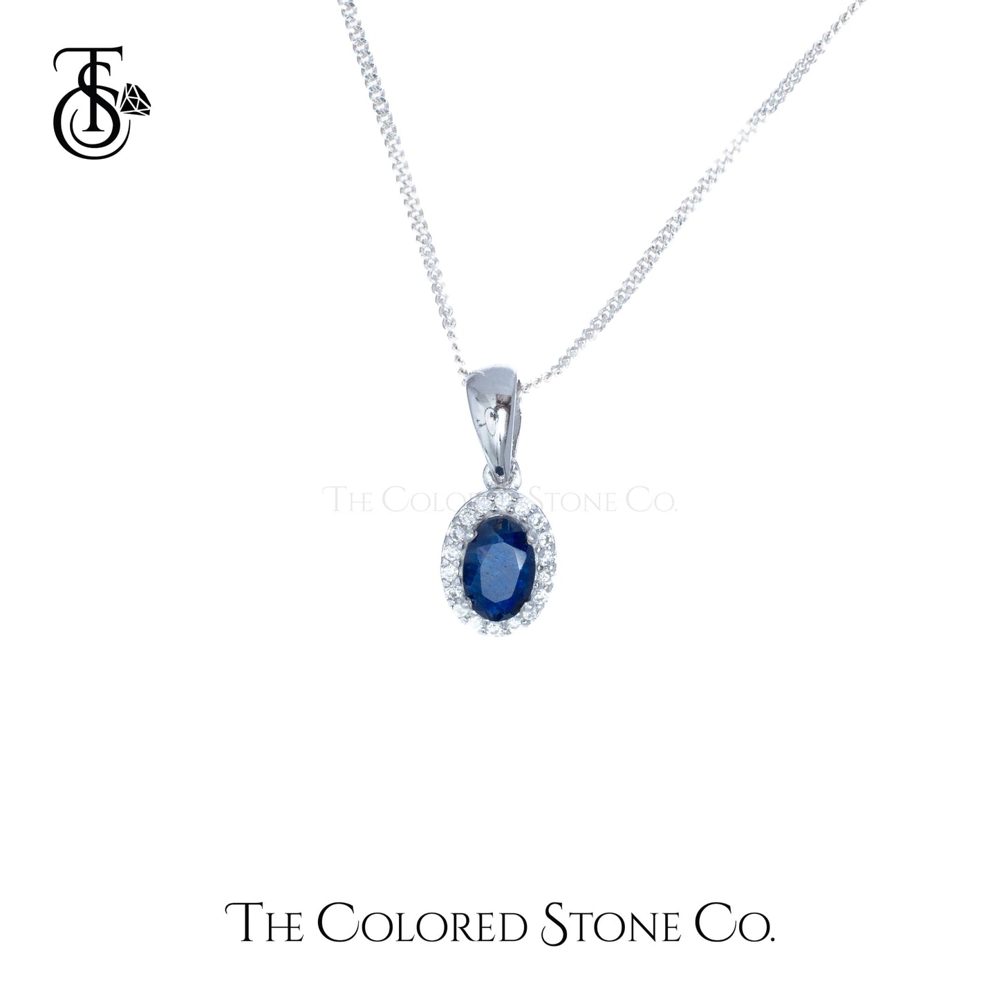 Eden Pendant - Natural Blue Sapphire (Glass Filled)