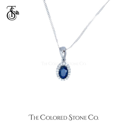 Eden Pendant - Natural Blue Sapphire (Glass Filled)