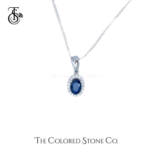 Eden Pendant - Natural Blue Sapphire (Glass Filled)