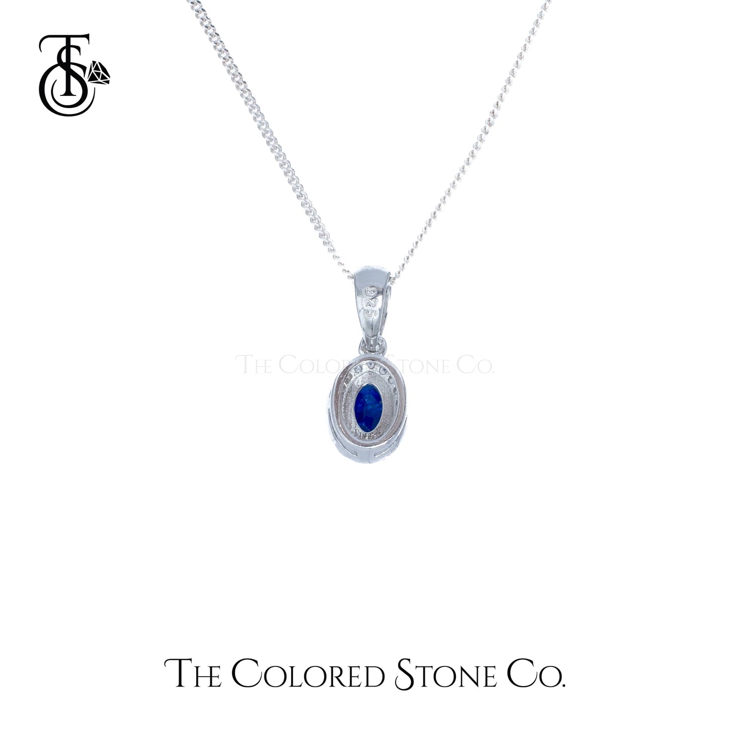 Eden Pendant - Natural Blue Sapphire (Glass Filled)